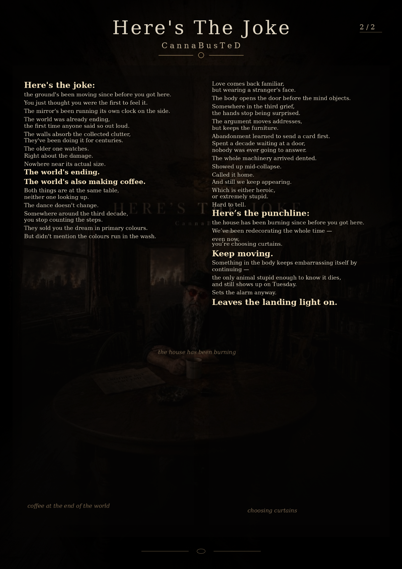 Here’s The Joke — My Fake Lyrics page forty-two — continued