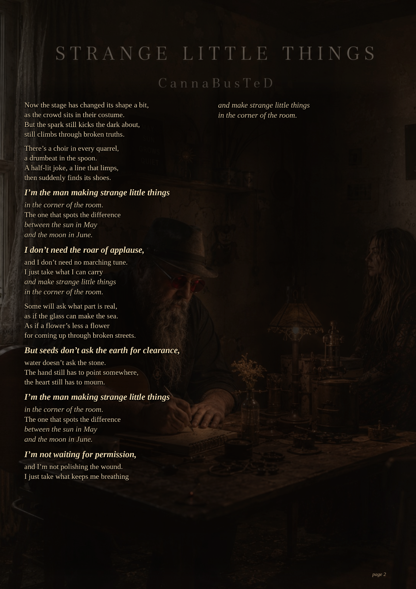 Strange Little Things — My Fake Lyrics page thirty-eight — continued