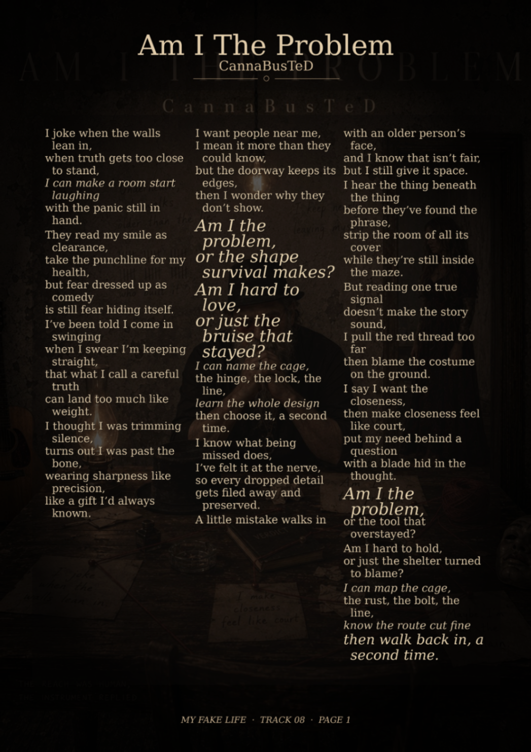 Am I The Problem — My Fake Lyrics page fifteen